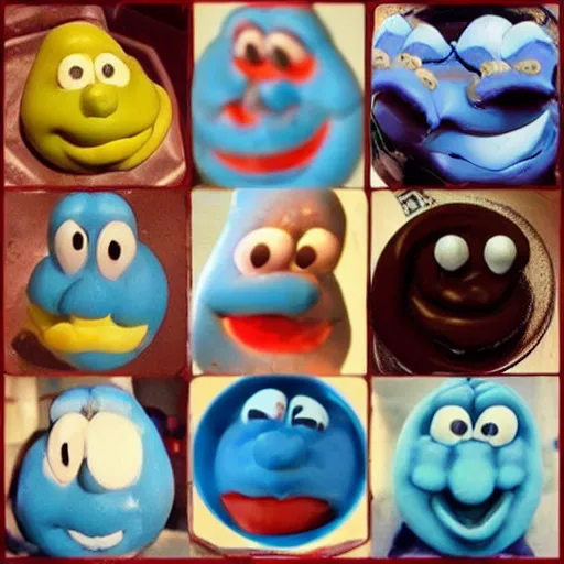 Prompt: smurf made from chocolate