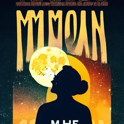 Prompt: the moon, poster