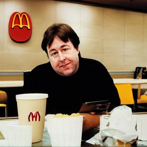 Prompt: bill hicks working in a mcdonalds