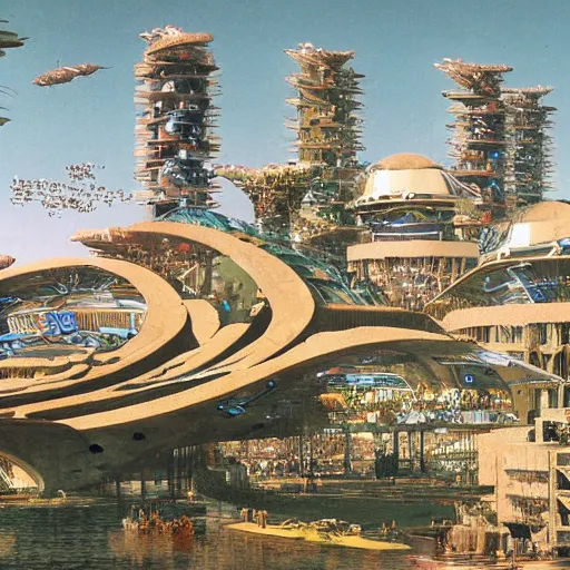Image similar to a planetary city by paolo soleri