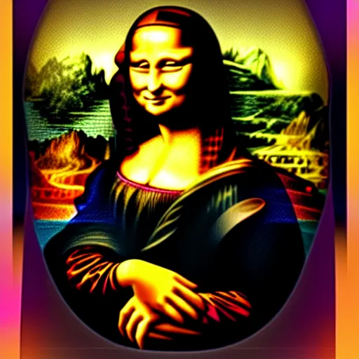 Image similar to mona lisa by lisa frank and jim lee