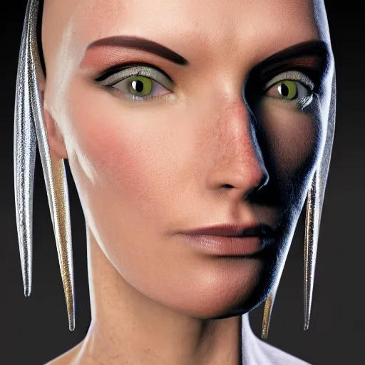 Prompt: realistic fancy portrait of a real alien, 8K, hyperrealistic