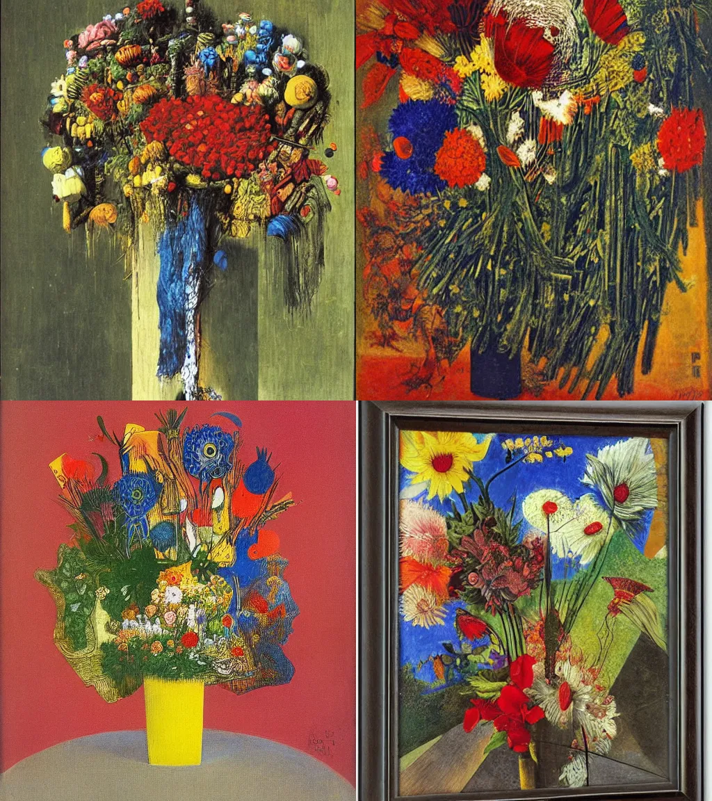 Prompt: bouquet by max ernst