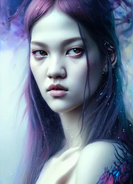 Image similar to jossi of blackpink, king, tarot card, highly detailed, digital painting, smooth, sharp focus, illustration, ultra realistic, unreal engine 8 k, art by karol bak and agnes cecile