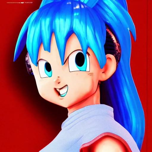 Image similar to Bulma from Dragon Ball Z, artstation, 4k detailed