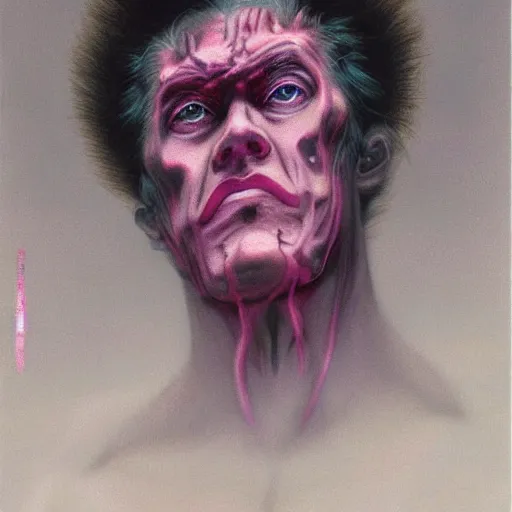 Prompt: portrait from jojo bizzare adventure painted by hirohiko araki and zdislav beksinski