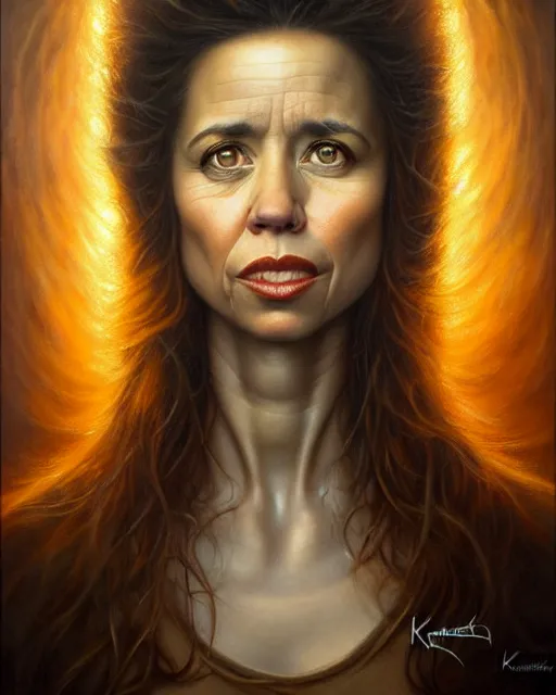 Prompt: detailed portrait of linda cardellini cannelloni!! ( spinach ) ricotta! by tomasz alen kopera and peter mohrbacher and johanna martine! and margaret keane! coherent luminescent