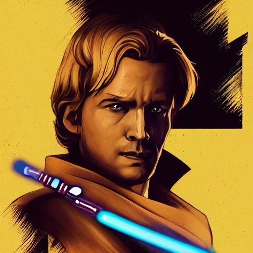 Image similar to illustration of a very cool jedi