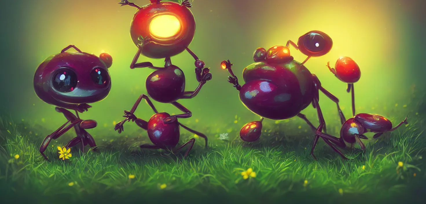 Prompt: forest, cute funny bug with beauty eyes sitting in grass flowers, in the style of craola, shallow depth of field, highly detailed, digital painting, trending artstation, concept art, illustration, cinematic lighting, vibrant colors, photorealism, epic, octane render