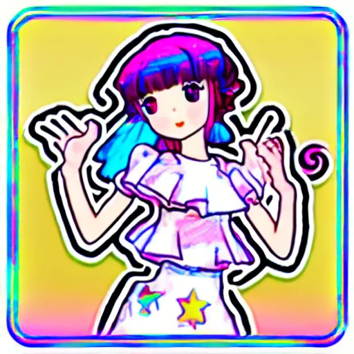 Prompt: hologram sticker club creamy mami