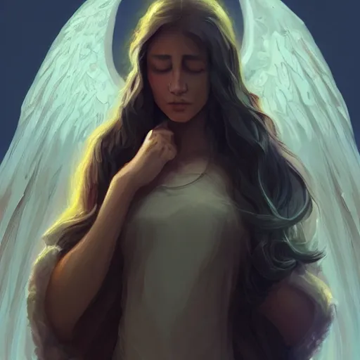 Image similar to By faith and love they lead with their eyes closed, In parallel , resting on the angels of the voice, artstation, concept art, sharp focus, illustration