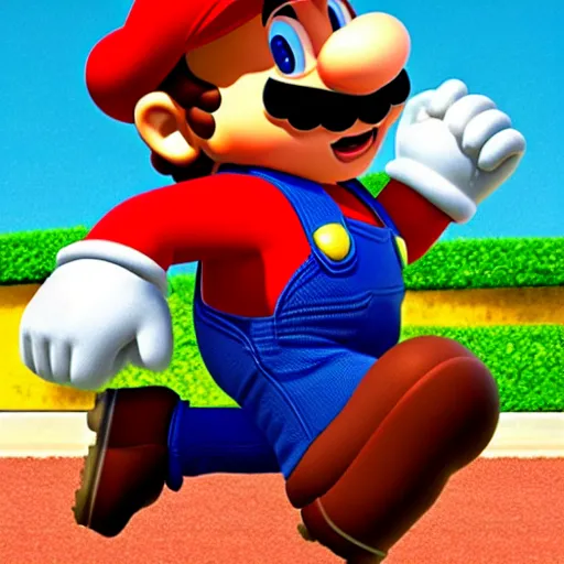 Prompt: Mario taking a hit in an A24 film aesthetic