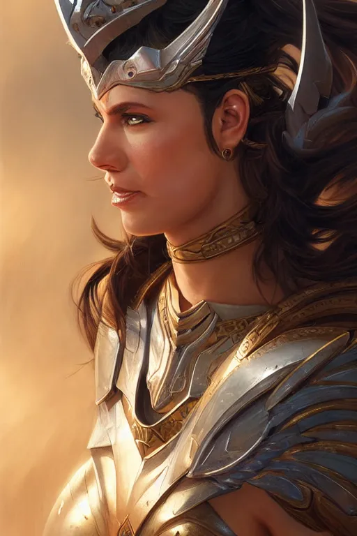 Image similar to amazon valkyrie athena, d & d, fantasy, portrait, highly detailed, headshot, digital painting, trending on artstation, concept art, sharp focus, illustration, art by artgerm and greg rutkowski and magali villeneuve