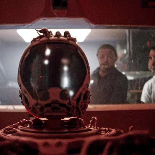 Prompt: a cinematic fill still from a 2015 horror movie aliens are sighted in Las Vegas, directed by Wes Craven, shallow depth of focus