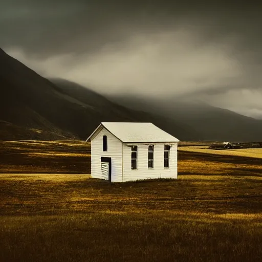 Prompt: a building in a stunning landscape by Christopher Anderson