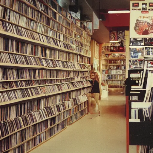 Image similar to interior of a record store in 1 9 9 2