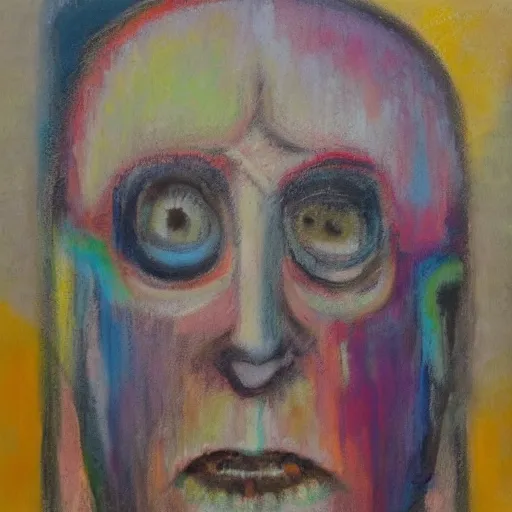 Prompt: Different stages of dementia through the eyes of the observer, oil-on-canvas, pastel overflow, abstract composition