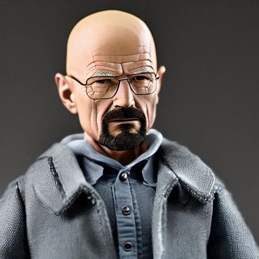 Prompt: Walter White Action Figure, Professional Photography