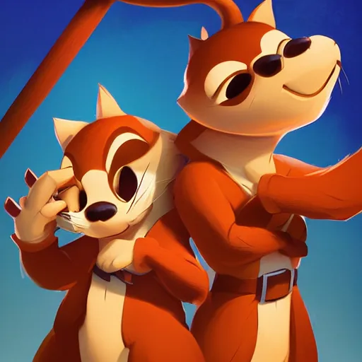 Image similar to face icon stylized minimalist chip'n dale : rescue rangers, loftis, cory behance hd by jesper ejsing, by rhads, makoto shinkai and lois van baarle, ilya kuvshinov, rossdraws global illumination