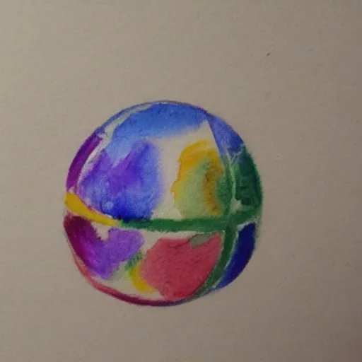 Prompt: !!watercolour!! pencil drawing of a ball