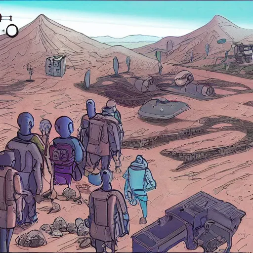 Image similar to humans invade martian civilization