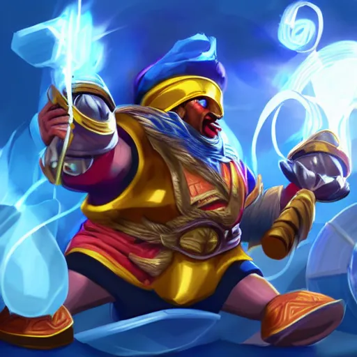 Image similar to king dedede as a league of legends champion. league of legends splash art. digital illustration. high quality.