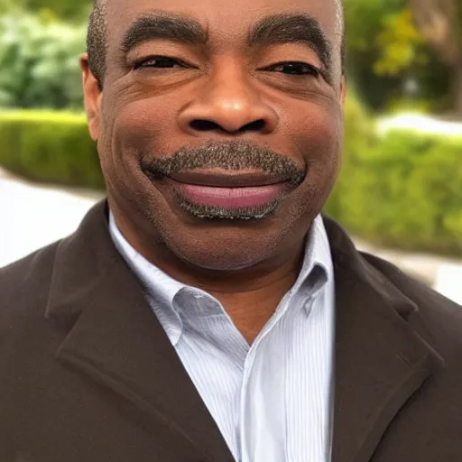 Image similar to photo of a person who looks like a mixture between michael dorn and levar burton