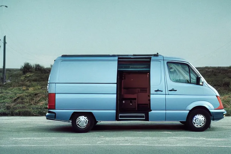 Prompt: futuristic concept volkswagen van mercedes sprinter, ektachrome photograph, volumetric lighting, f 8 aperture, cinematic eastman 5 3 8 4 film