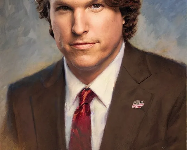 closeup portrait of tucker carlson dressed up for fox | Stable ...