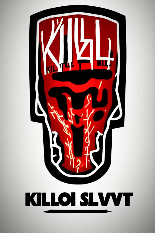 Image similar to kill to survive, shoot to kill logo. pop art, no duplicate image, glowing lights, highly detailed, digital painting, artstation, concept art, smooth, sharp focus, illustration, art by richard hamilton and mimmo rottela