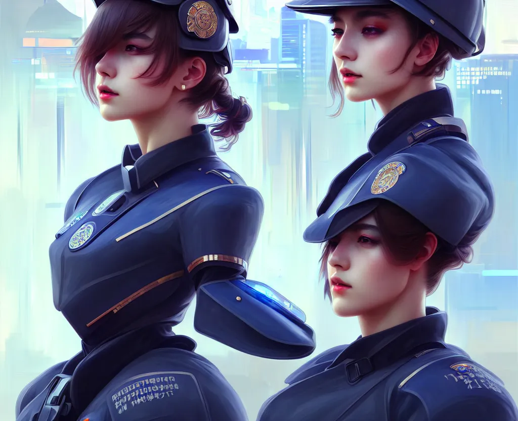 Image similar to portrait futuristic police uniform girl, at future sau paulo neon light rooftop, ssci - fi and fantasy, intricate and very very beautiful and elegant, highly detailed, digital painting, artstation, concept art, smooth and sharp focus, illustration, art by tan zi and ayanamikodon and alphonse mucha and wlop