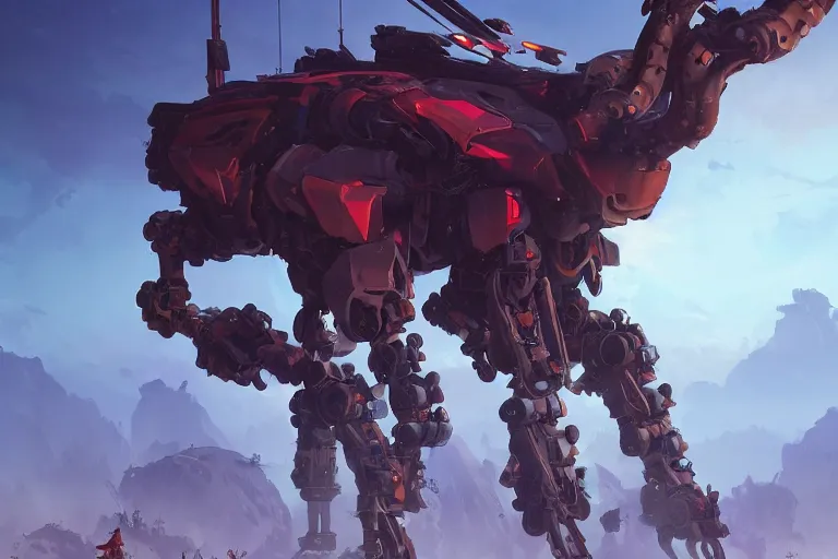 Image similar to longleg machine mecha animal beast robot of horizon forbidden west horizon zero dawn bioluminiscence, behance hd by jesper ejsing, by rhads, makoto shinkai and lois van baarle, ilya kuvshinov, rossdraws global illumination