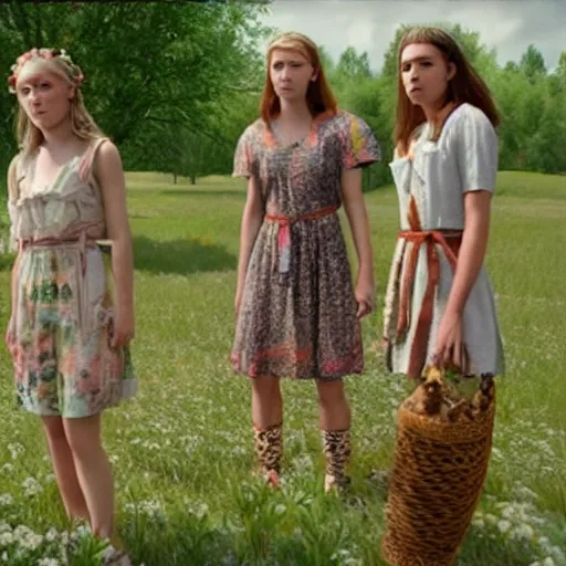 Prompt: PS2 screenshot of Midsommar (2019)