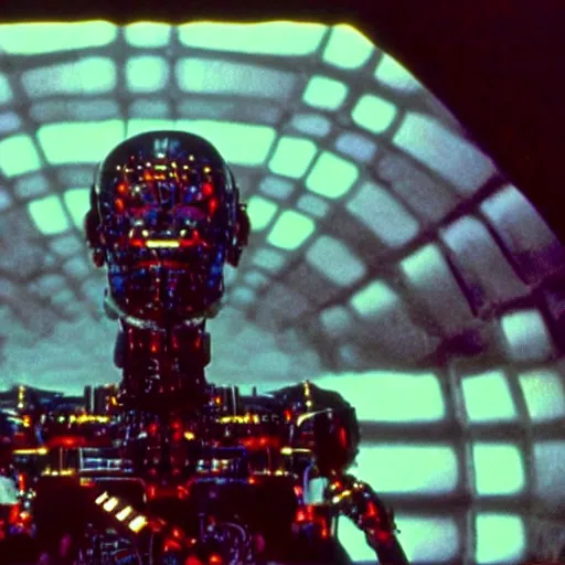 Prompt: movie still of a cyborg, cinematic composition, cinematic light, by alejandro jodorowsky and ridley scott,