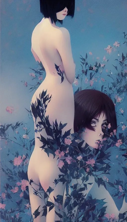 Image similar to life and death mixing together, by ilya kuvshinov