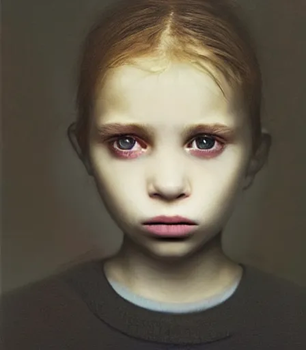 Prompt: a high quality, high detail, portrait photography of a beautiful girl by gottfried helnwein and kyle thompson, zdzisław beksinski