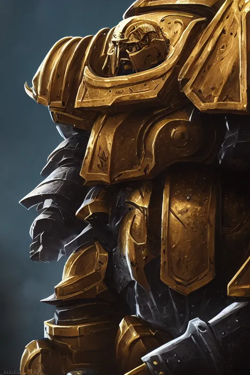 Image similar to armor portrait heros warhammer 4 0 k horus heresy fanart - the primarchs emperor by johannes helgeson animated with vfx concept artist & illustrator global illumination ray tracing hdr fanart arstation zbrush central hardmesh 8 k octane renderer comics stylized