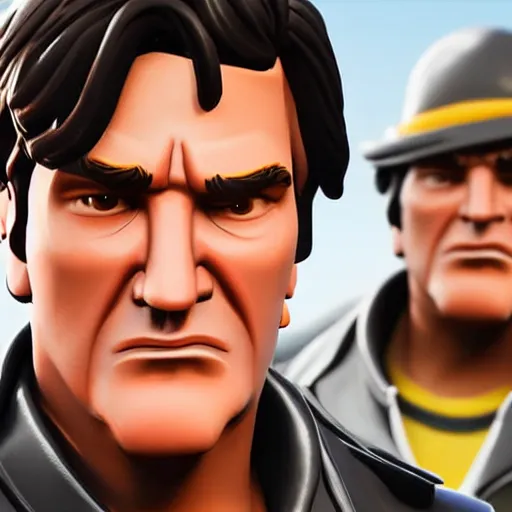 Image similar to a detailed portrait of quentin tarantino in fortnite, unreal engine 5 rendered, incredibly highly detailed and realistic, 8 k, sharp focus, studio quality