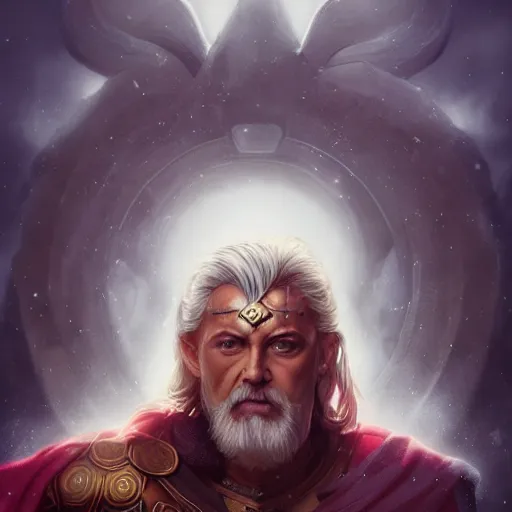 Image similar to The asgardian one-eyed god Odin, 4k, artstation, cgsociety, award-winning, masterpiece, stunning, beautiful, glorious, powerful, fantasy art