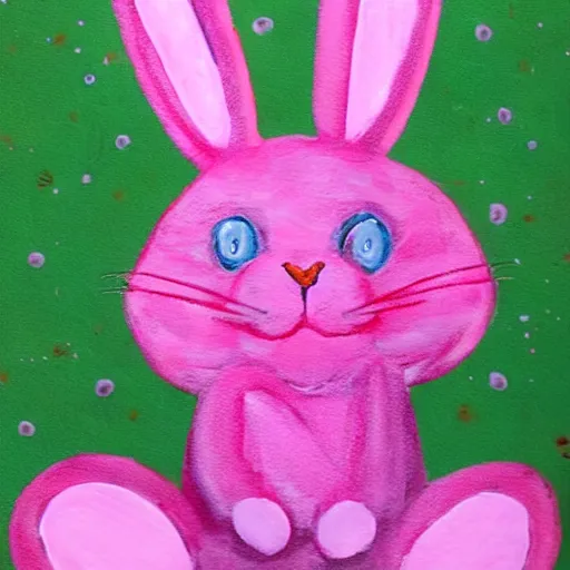 Image similar to an adorable pink bunny creature