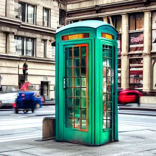 Prompt: art deco phone booth