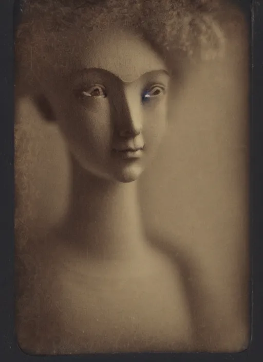 Prompt: tintype vintage photograph portrait of a beautiful female jointed handmade wooden art doll, made of wood, by agostino arrivabene, by fernand khnopff, by rembrandt, volumetic lighting, rendered in octane, wet plate, photography, photorealistic