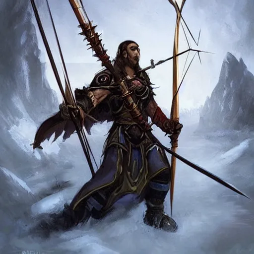 Image similar to longbow arrow, longbow arrow, longbow arrow, longbow arrow, arrowed longbow, crossbow arrow, warcraft blizzard weapon art, weapon art masterpiece artstation. fantasy digital art, fantasy style art, fantasy hearthstone art style, fantasy game art by greg rutkowski, fantasy rpg weapon art