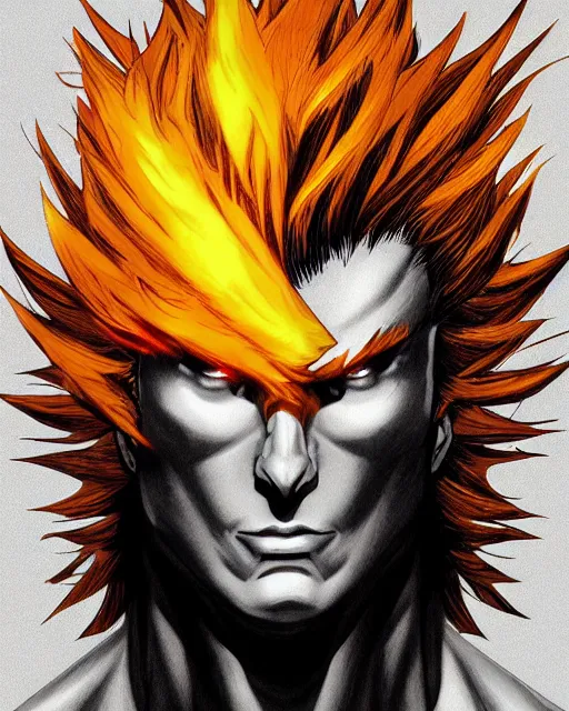 Image similar to A male dark phoenix, epic, highly detailed face, close-up, fantasy art, anime art, in the style of masami kurumada, illustration, epic, fantasy, intricate, hyper detailed, artstation, concept art, smooth, sharp focus, ray tracing