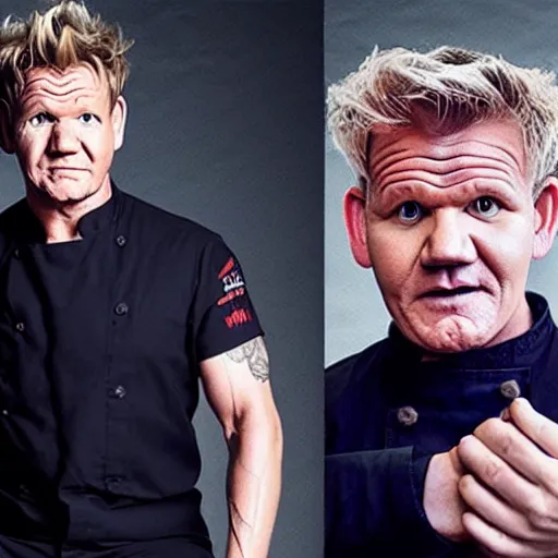 Image similar to Gordon Ramsay as Naruto