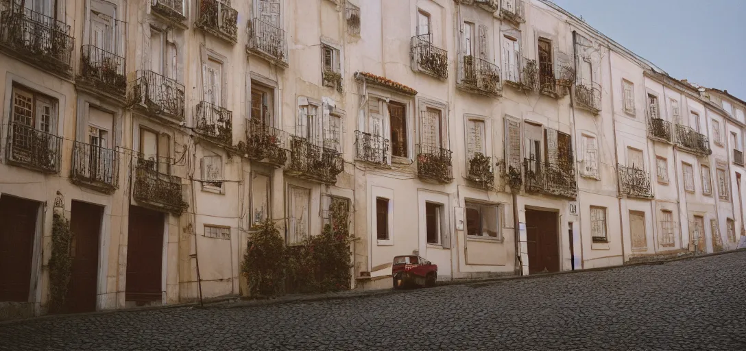 Image similar to house in porto. photographed by wes anderson on fujinon premista 1 9 - 4 5 mm t 2. 9. portra 8 0 0.