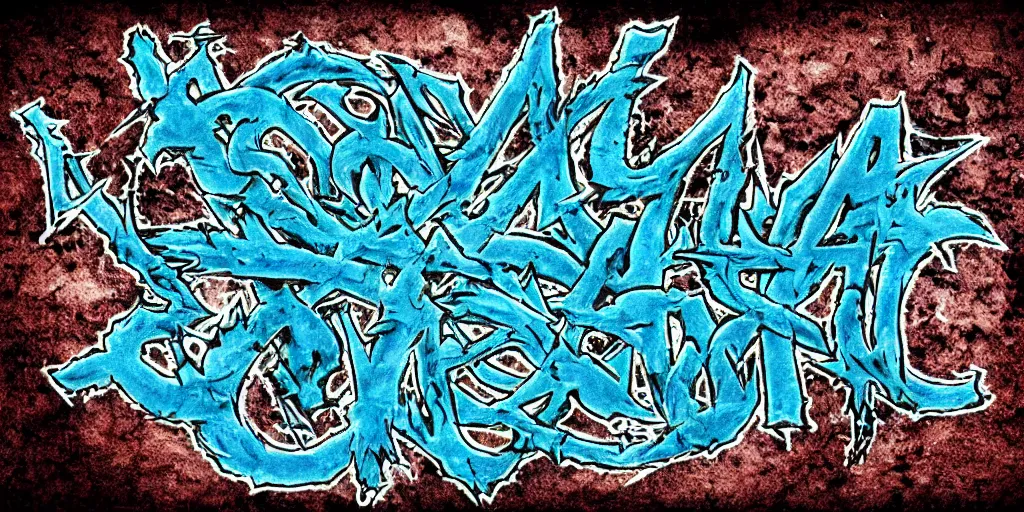 Image similar to the word subsume as a death metal logo, cerulean, highly detailed