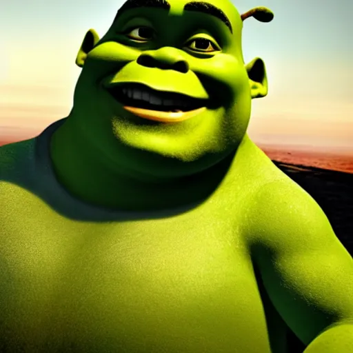 Image similar to shrek attached to a spacex rocket, cinematic lighting, detailed, sharp focus