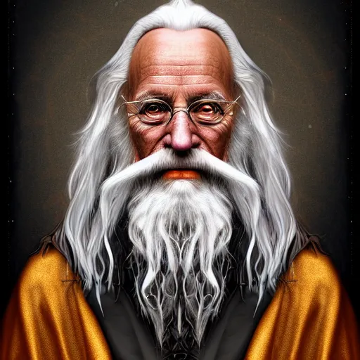 Image similar to portrait of an old wizard, 8 k, digital art, highly detailed