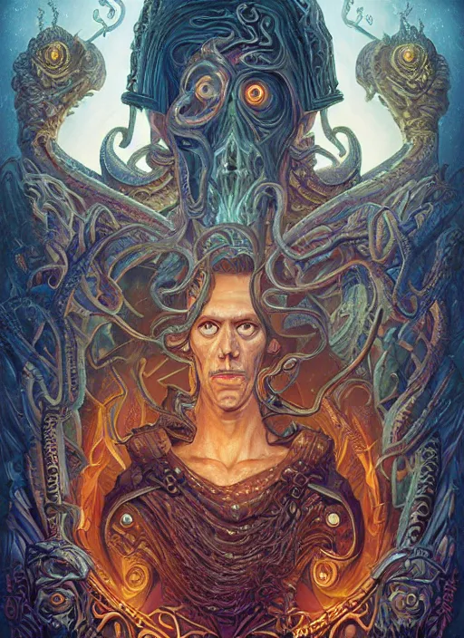 Image similar to lovecraft lovecraftian portrait of king arthur, pixar style, by tristan eaton stanley artgerm and tom bagshaw, dali